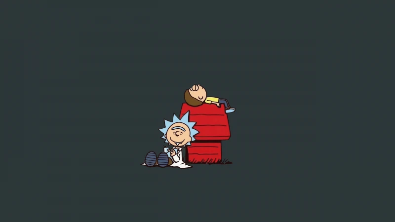 Rick and Morty Minimal art, Grey background 5K, Rick Sanchez