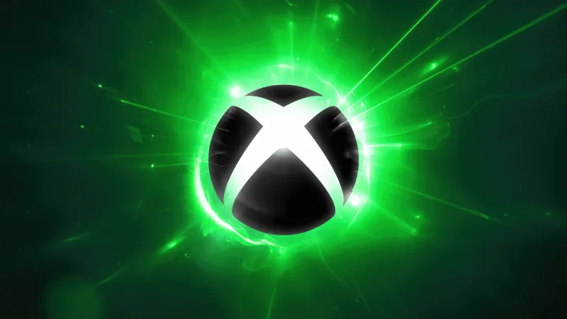 Xbox logo, Green background 5K