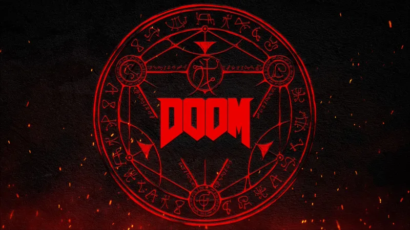 Doom Anthology Game Art, Doom Eternal, Dark background 4K