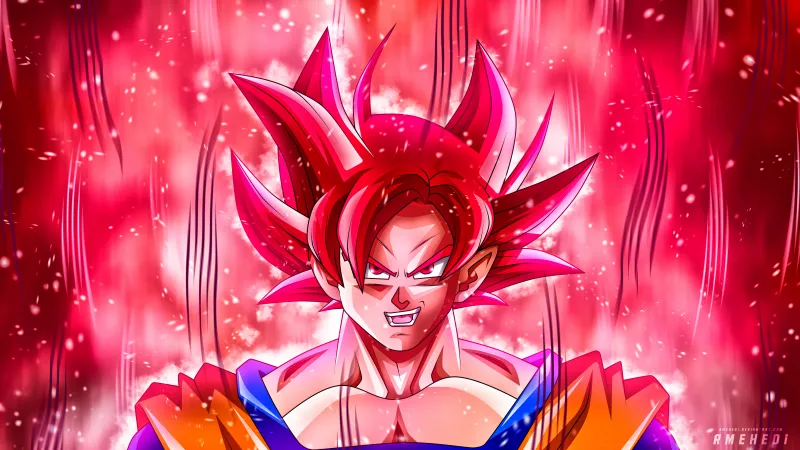 Super Saiyan Goku, Pink aesthetic, 5K wallpaper