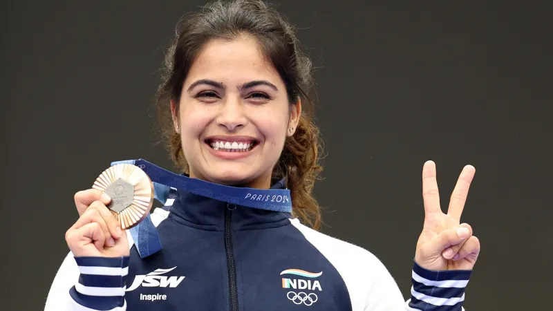 Manu Bhaker with Gold medal