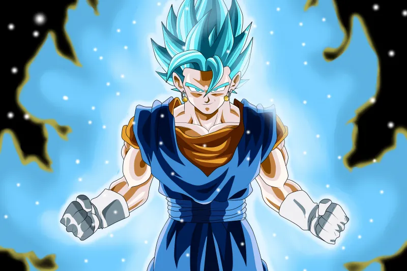 Super Saiyan, Vegetto, Vegito, Super Saiyan Blue, Dragon Ball, 8K wallpaper