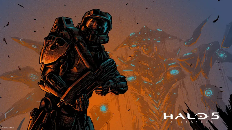 Halo 5: Guardians Artwork, Master Chief, 5K wallpaper