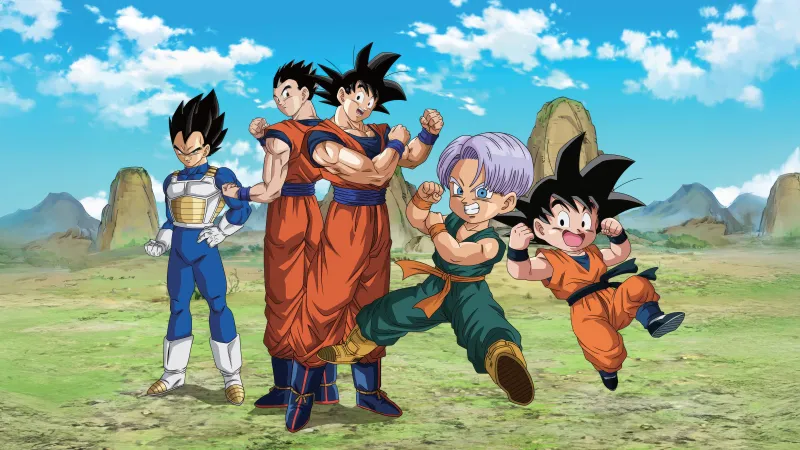 Dragon Ball Generations, 5K wallpaper, Vegeta, Gohan, Goku, Trunks