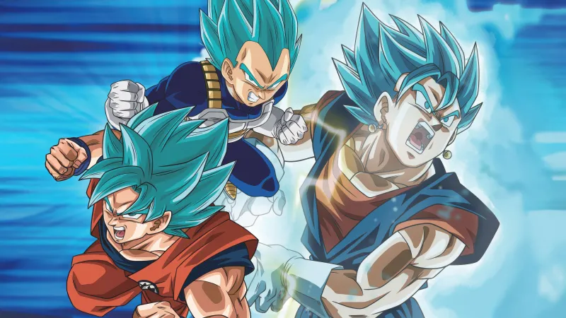 Dragon Ball Super, Super Saiyan Blue, Son Goku, Vegito, Vegeta, 5K wallpaper