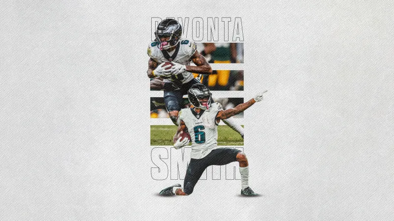 DeVonta Smith, Philadelphia Eagles Wallpaper, 8K Wallpaper