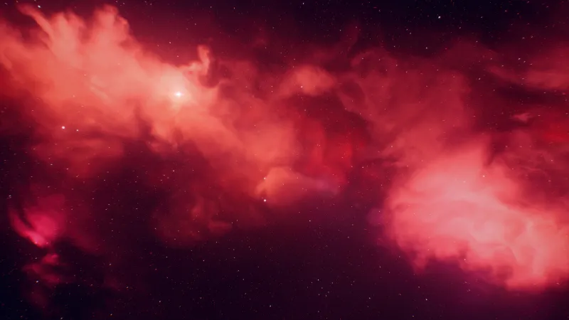 Red nebula clouds, Deep space, Stars, 5K wallpaper