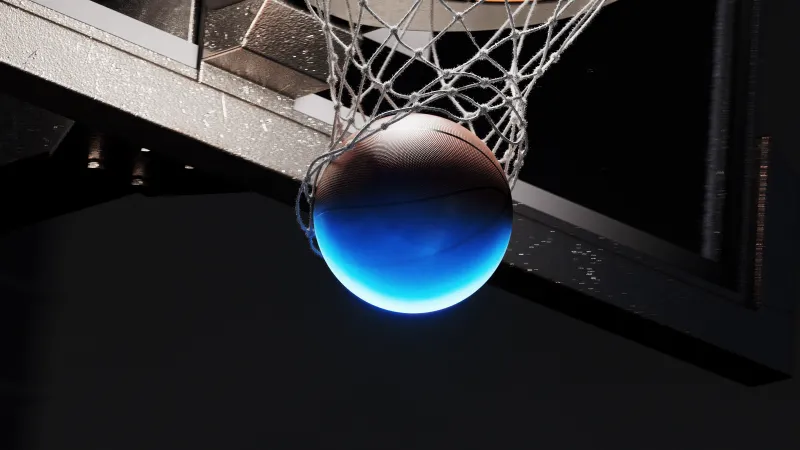 Basketball Slam dunk, Illuminated, Glowing, Basketball backboard, Basketball ring