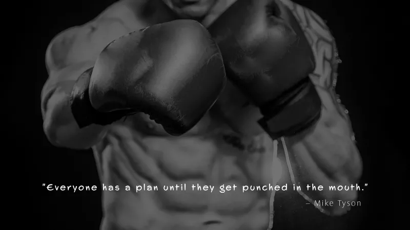 Boxing Punch, Mike Tyson quotes, Dark background 4K