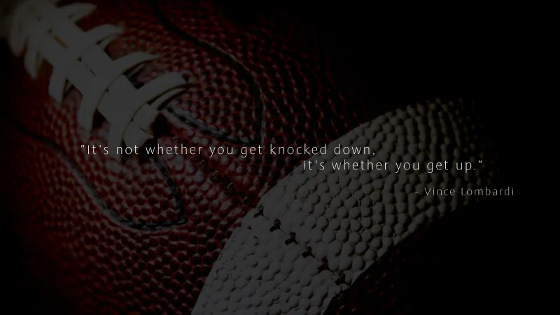Vince Lombardi quotes, American football, Dark background 5K