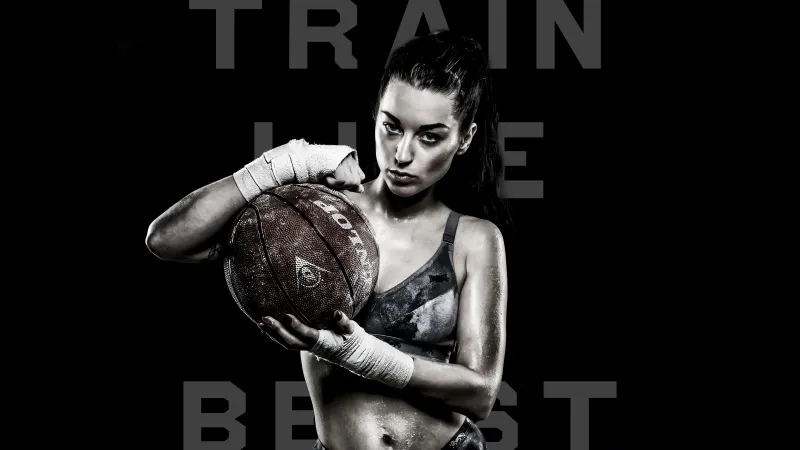 Basketball, Athlete Woman, Black background 5K