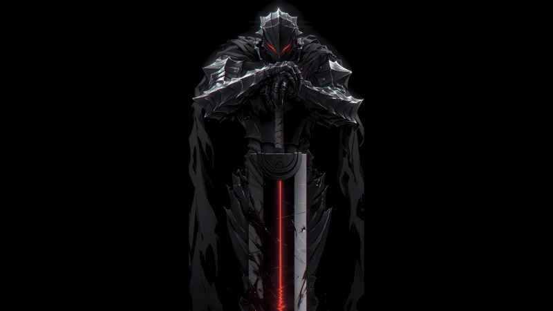 Guts Black Swordsman, AMOLED Black background 5K