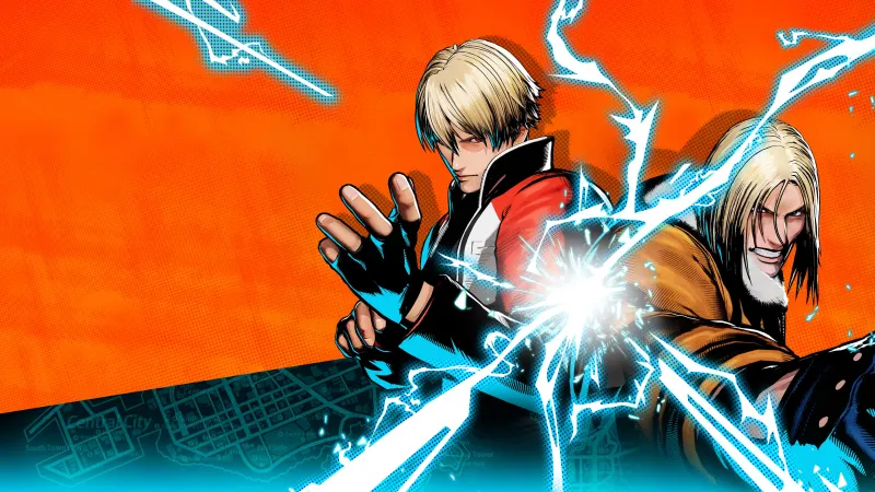 Fatal Fury: City of the Wolves wallpaper, Terry Bogard, Rock Howard, Orange background