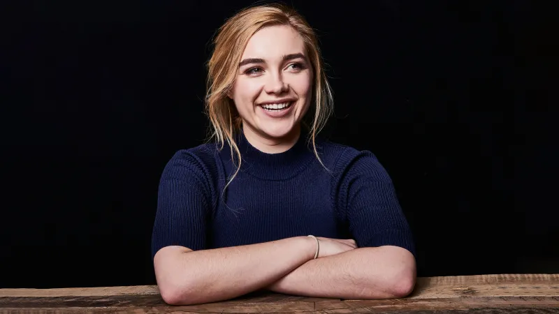 Florence Pugh, Black Wallpaper, 5K
