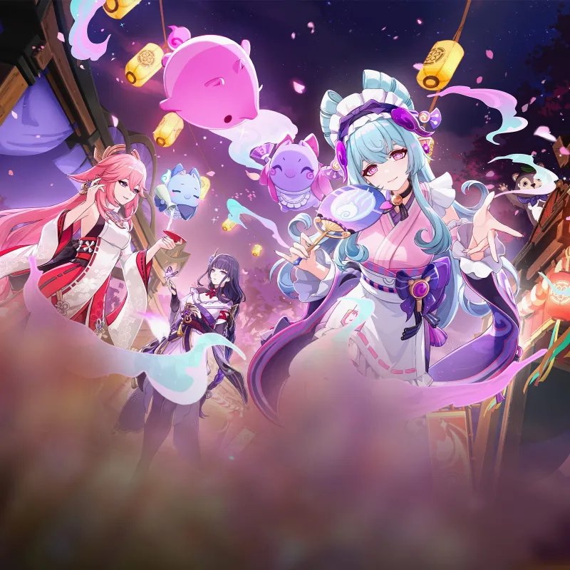 Yumemizuki Mizuki, Genshin Impact 5K Wallpaper, Yae Miko, Raiden Shogun