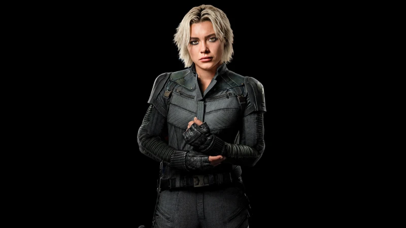 Florence Pugh as Black Widow, Thunderbolts, Dark background 5K
