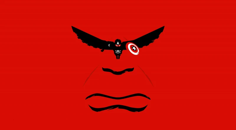 Captain America: Brave New World, Minimalist wallpaper 4K, Red background, Thunderbolt Ross (Red Hulk)