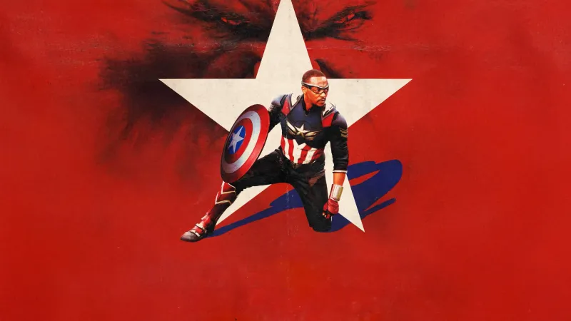 Captain America: Brave New World, Red background 5K