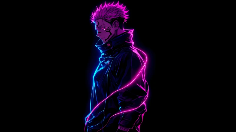 Sukuna x Gojo, AMOLED Black background 5K, Jujutsu Kaisen