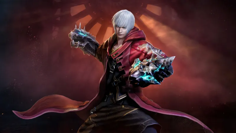 Dante wallpaper, Devil May Cry: Peak of Combat, Red coat, Devil arm