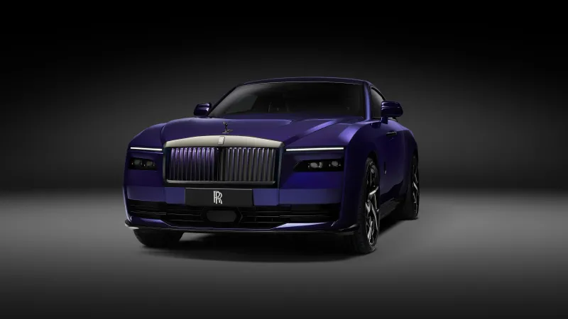 Rolls-Royce Black Badge Spectre 2025, Dark background 8K