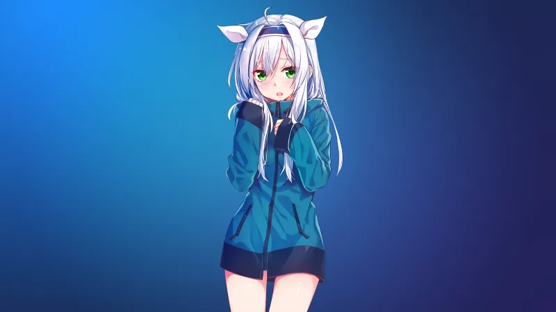 Sistine Fibel, Anime girl, Akashic Records, Blue background wallpaper, 4K wallpaper