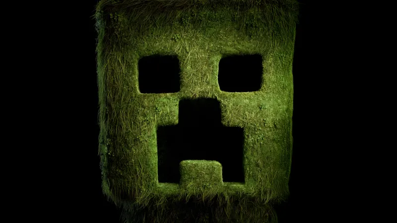 Creeper, A Minecraft Movie 2025, Black background 8K