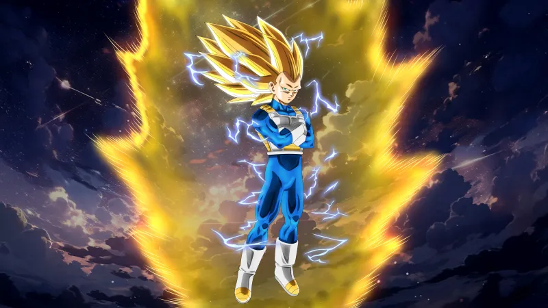 Super Saiyan Vegeta, Dragon Ball, 8K wallpaper