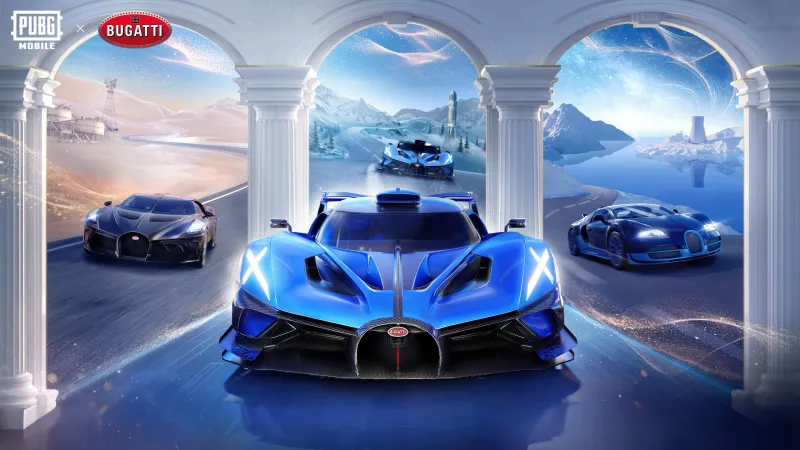 PUBG MOBILE x Bugatti, Bugatti La Voiture Noire, Bugatti Bolide, Bugatti Chiron, 5K wallpaper
