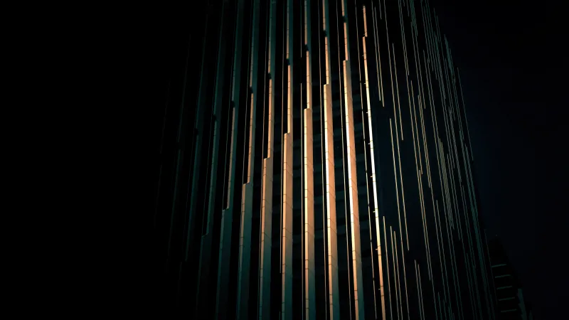 Abu Dhabi glass tower at night wallpaper, Modern architecture, Dark