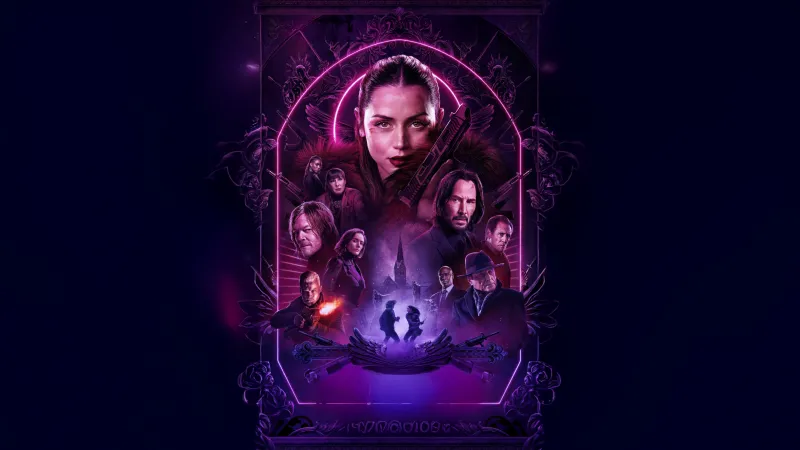 Ballerina Movie poster, 2025 Movies, Keanu Reeves as John Wick, Ana de Armas