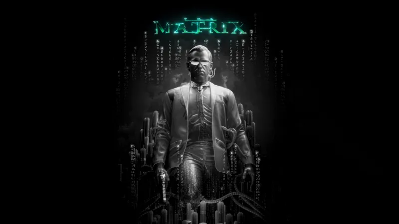 Matrix, Agent Smith, Matrix code wallpaper, Dark aesthetic, Black background, 8K wallpaper