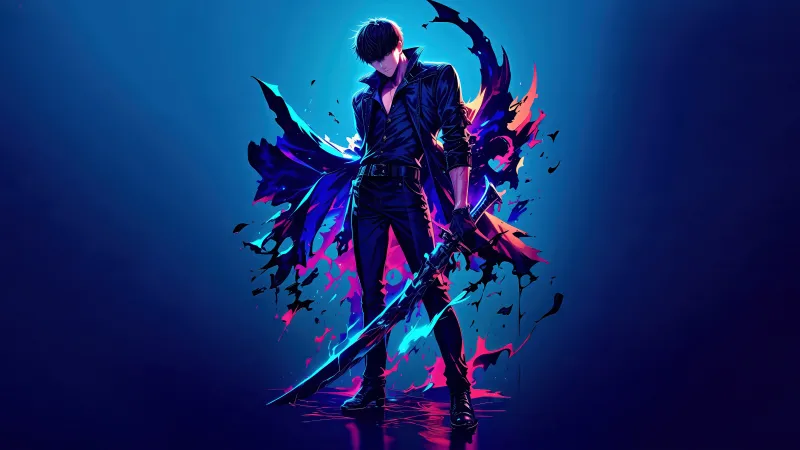 Sung Jinwoo Anime poster, 5K wallpaper, Solo Leveling
