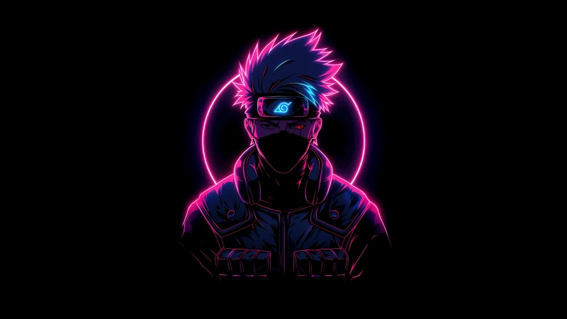 Kakashi Hatake Sharingan, AMOLED Black background 5K