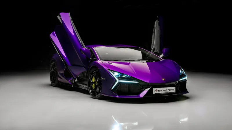 Lamborghini Revuelto, Purple aesthetic wallpaper 8K