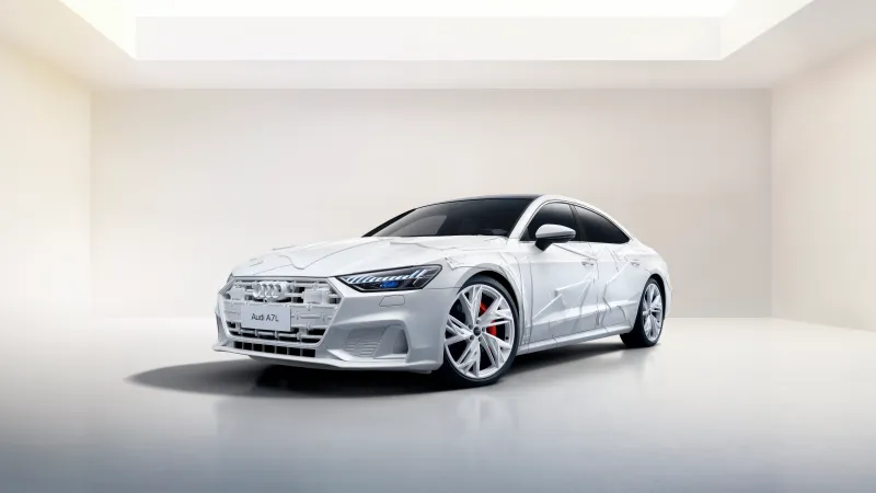 Audi A7L wallpaper, White sportback, Studio, 2025, 5K