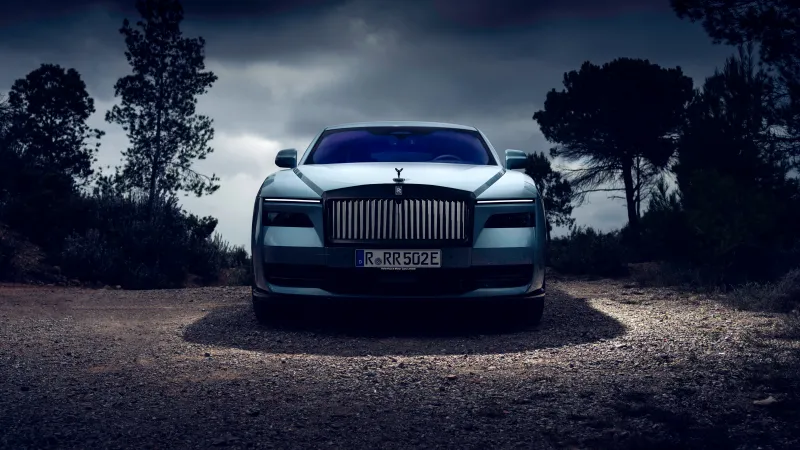 Rolls-Royce Black Badge Spectre Monteverde, Dark aesthetic wallpaper 8K