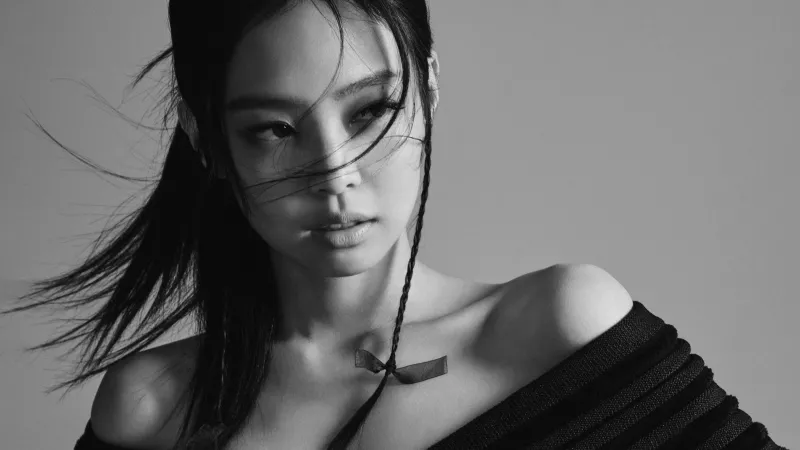Jennie Black and White Photoshoot, 5K wallpaper