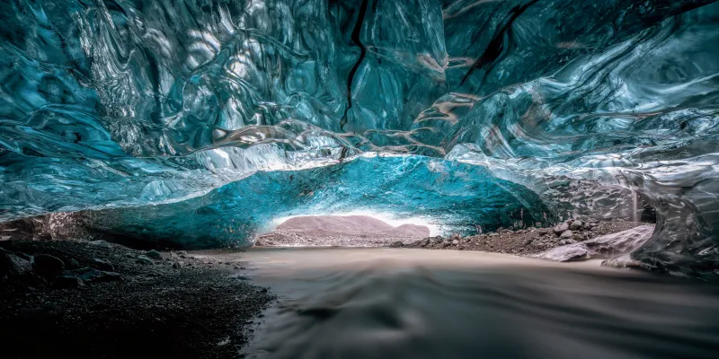 Blue ice cave wallpaper, Glacier, Iceland