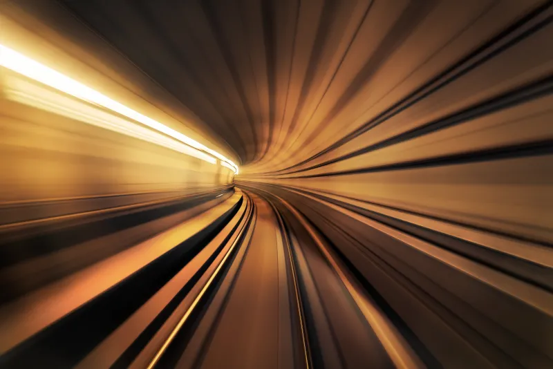 Golden tunnel motion blur wallpaper, Light trails, Speed