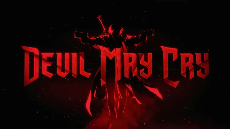Devil May Cry logo wallpaper, Netflix series, Dark red, Black background