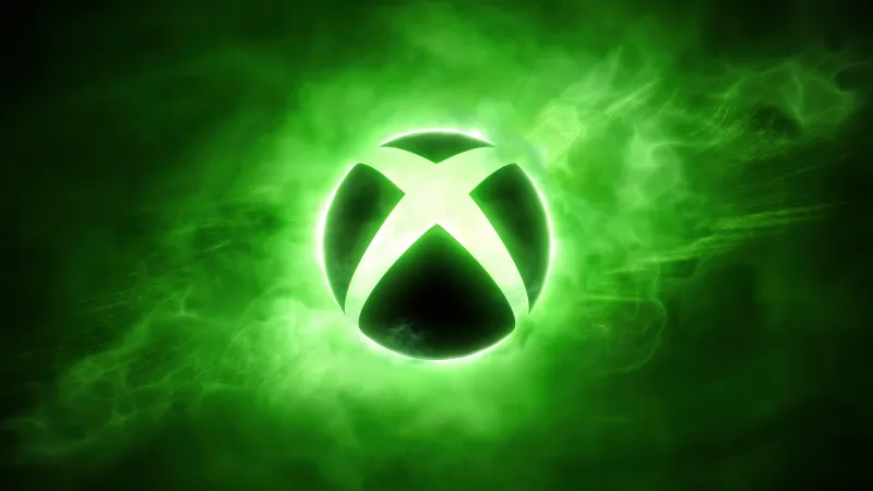 Xbox logo, Green background 5K