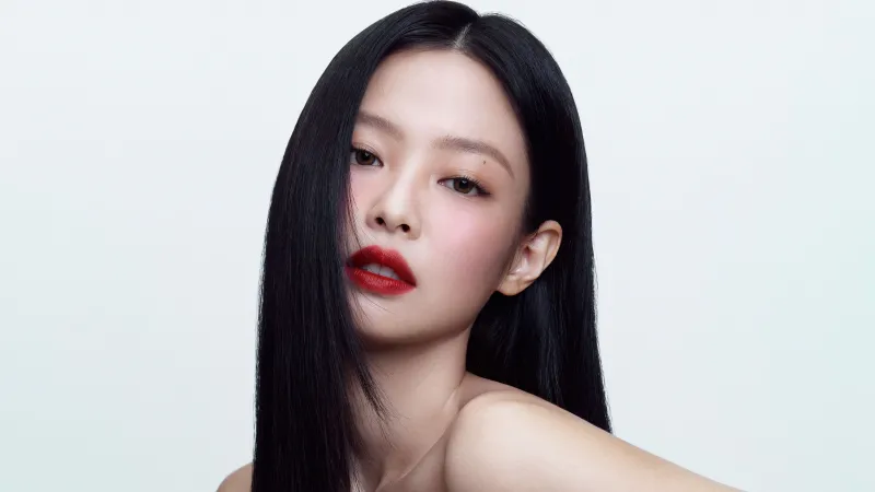 Jennie Wallpaper, White Background, 5K