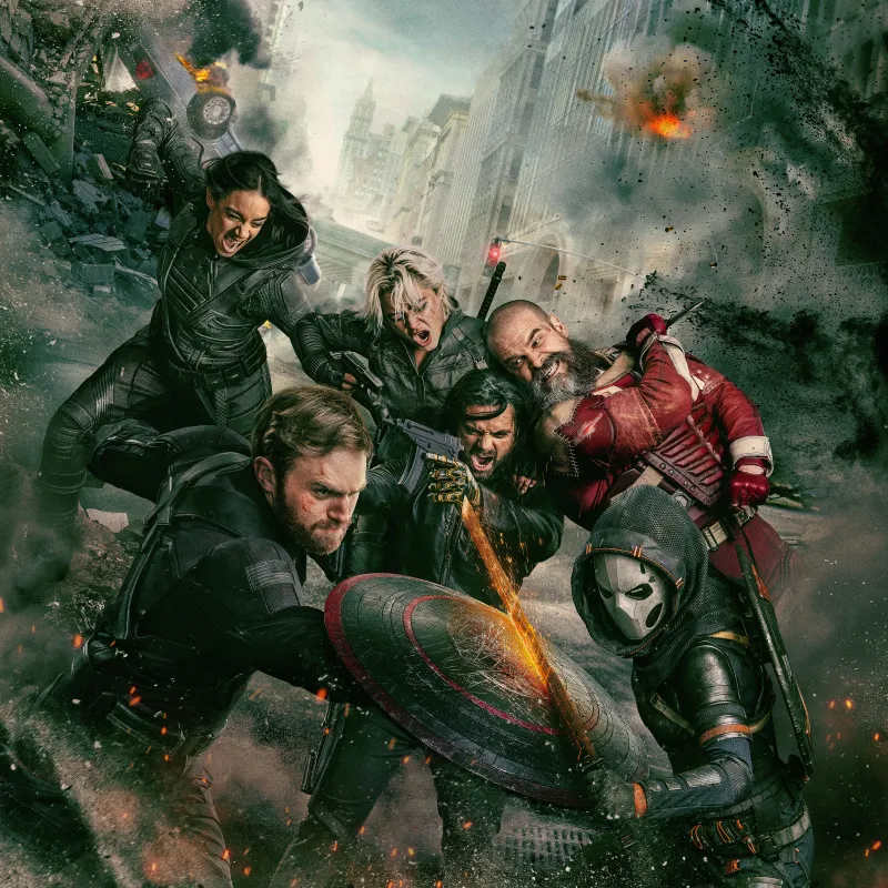 Thunderbolts Movie poster 5K, Black Widow, Bucky Barnes, Taskmaster, Red Guardian, Marvel Superheroes, Yelena Belova, U.S. Agent, Ava Starr (Ghost)