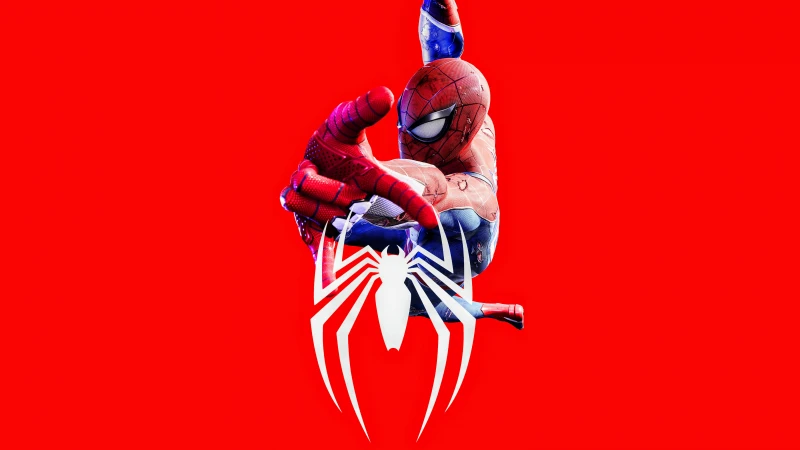 Spider-Man Stunt, Red background 8K