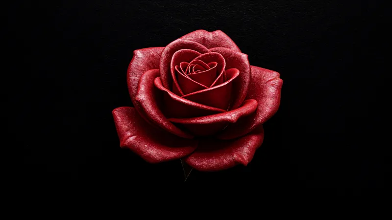 High contrast Red Rose, AMOLED Black background 5K