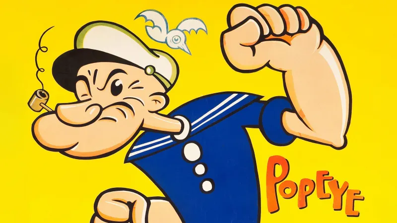 Popey, Yellow background 5K