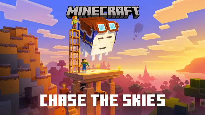 Minecraft Chase the Skies, Video Game wallpaper 4K