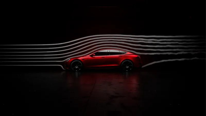 Tesla Model S Plaid 2025, Dark background 4K