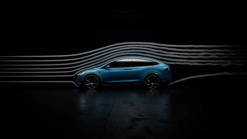 Tesla Model X Plaid, Dark background 4K